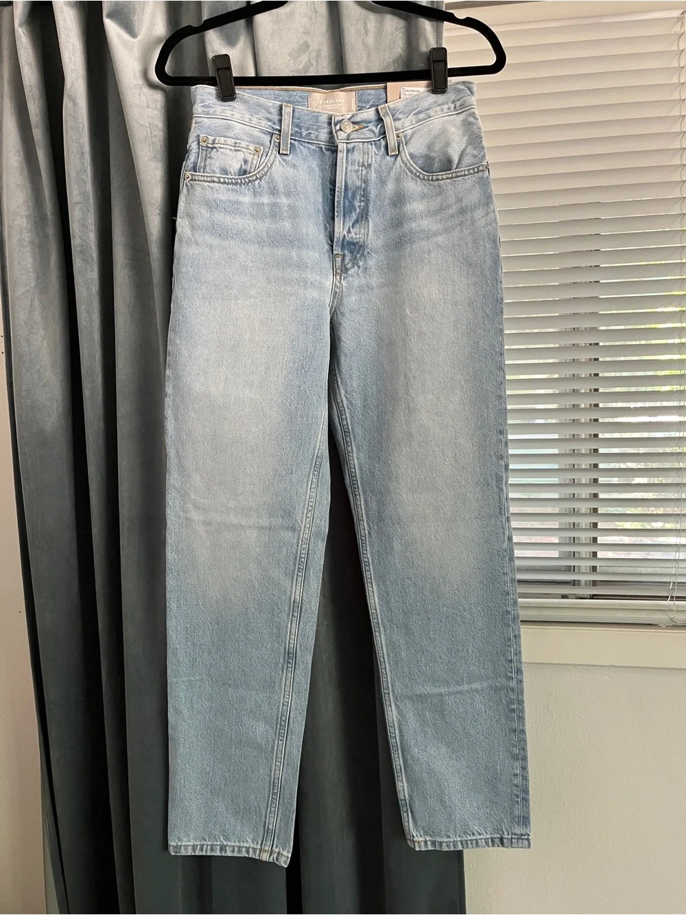 NEW Everlane 90s Cheeky Jeans Vintage Sunbleached Blue Straight Leg Button Fly
